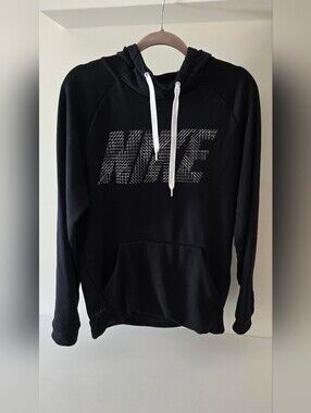 Nike Black Hoodie with White Drawcords